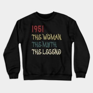 Vintage Retro 1951 Legend Gift 69th Birthday Womens Crewneck Sweatshirt